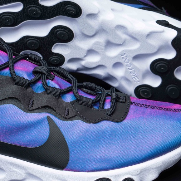 NIKE Sneaker Women CD6964-001 REACT ELEMENT 55 PRM BLACK/LASER FUCHSIA, 8.5 - Picture 4 of 10